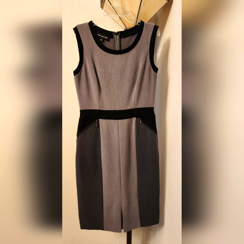 Jones New York Sz 2 Gray/Black Dress A-line
